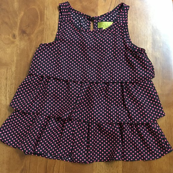 Little Girls Polka Dot Sleeveless Top - Picture 1 of 4